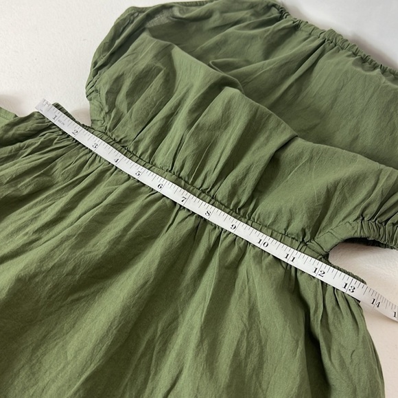 Gap Sz Small Halter Dress Cotton Midi Green Ruffle Milkmaid - Picture 11 of 16